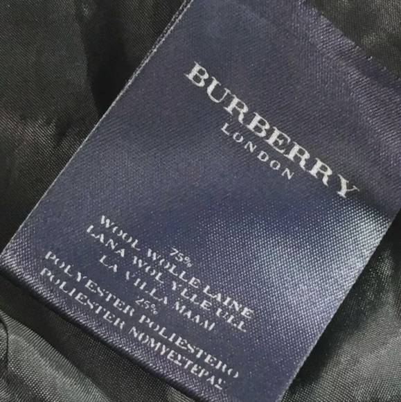 BURBERRY Size 6 VTG Wool Black & White Striped Crop Jacket w/ COA - Picture 10 of 11